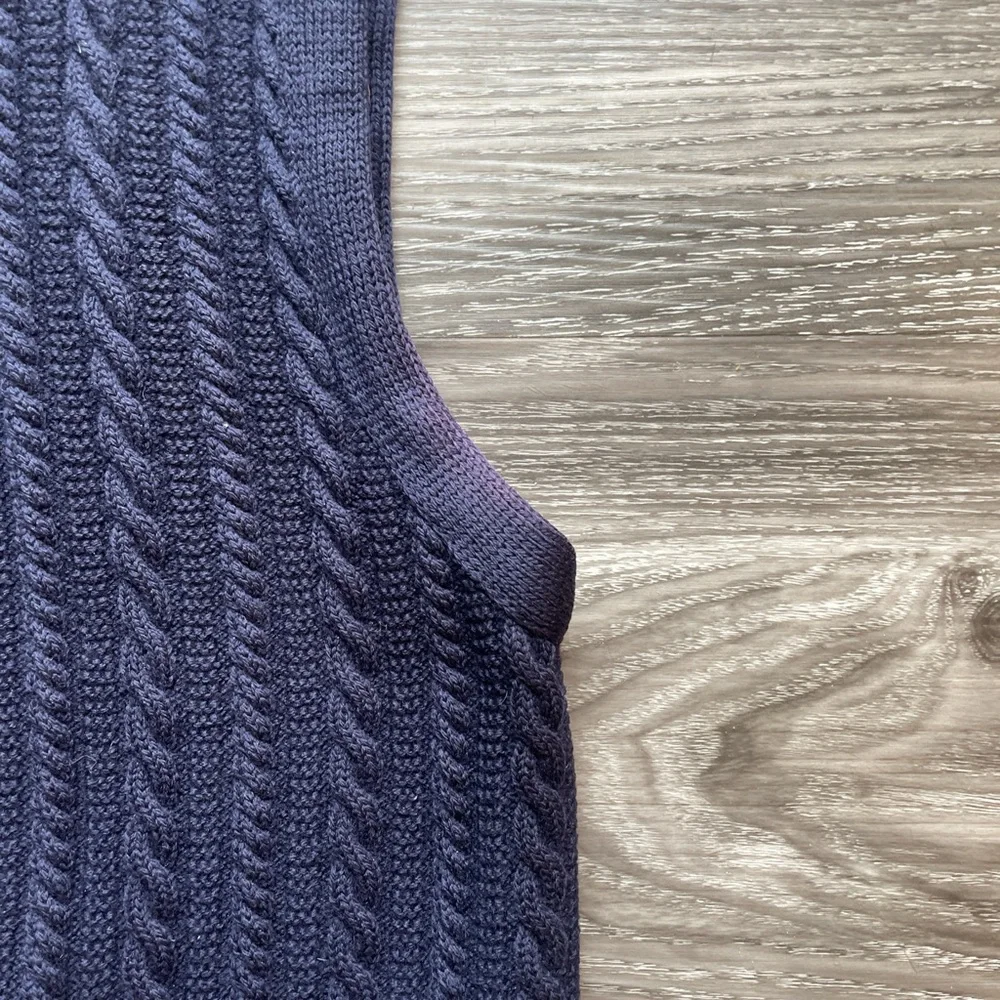 PENDLETON Cable Knit Vintage Vest. LARGE 100%pure virgin wool - Picture 6 of 11